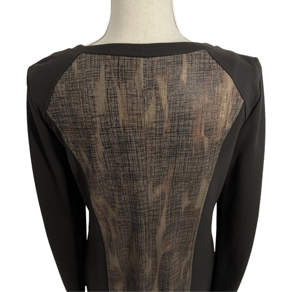 Tribal Womens Long Sleeve Zip Up Bronze Metallic Brown Midi Sheath Dress Size 8 - Picture 7 of 10